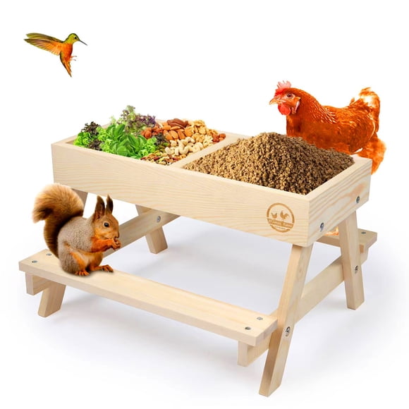 Comedero Para Gallinas Mesa De Picnic De Madera Grande
