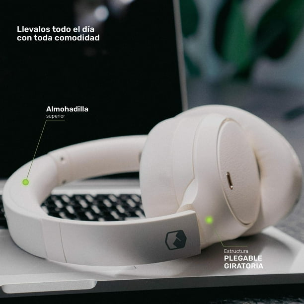 Audifonos Bluetooth Inalambrico BeatMaster ANC beige Lider