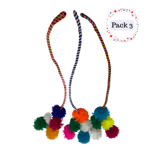 Genérico - Pack 3 Pom Pom Pompones Baile Nortino Nuevos Baile El Trote