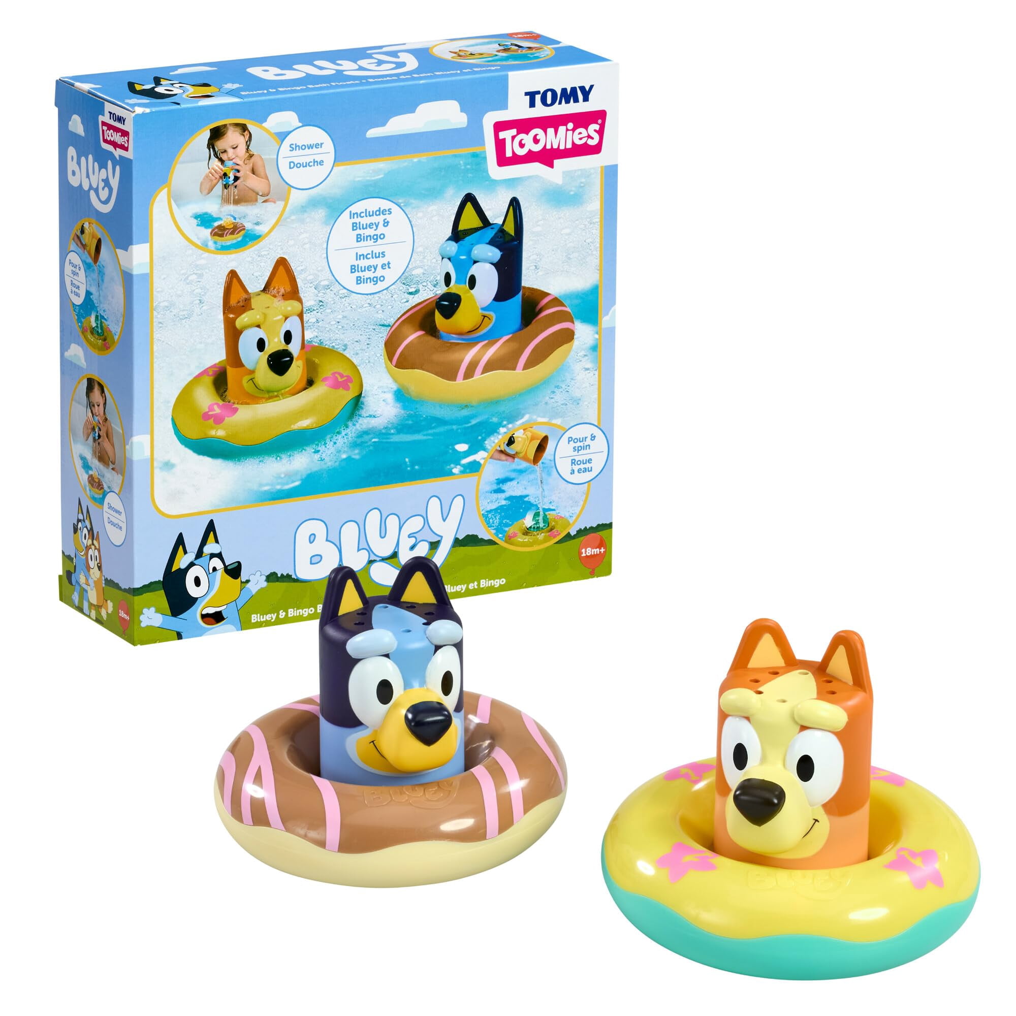 Juguetes Acuáticos Tomy Toomies Splash & Float Bingo Y Bluey