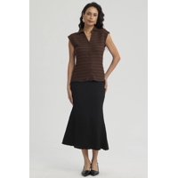 Fashionspark - Polera Mujer Textura Abotonada Negro