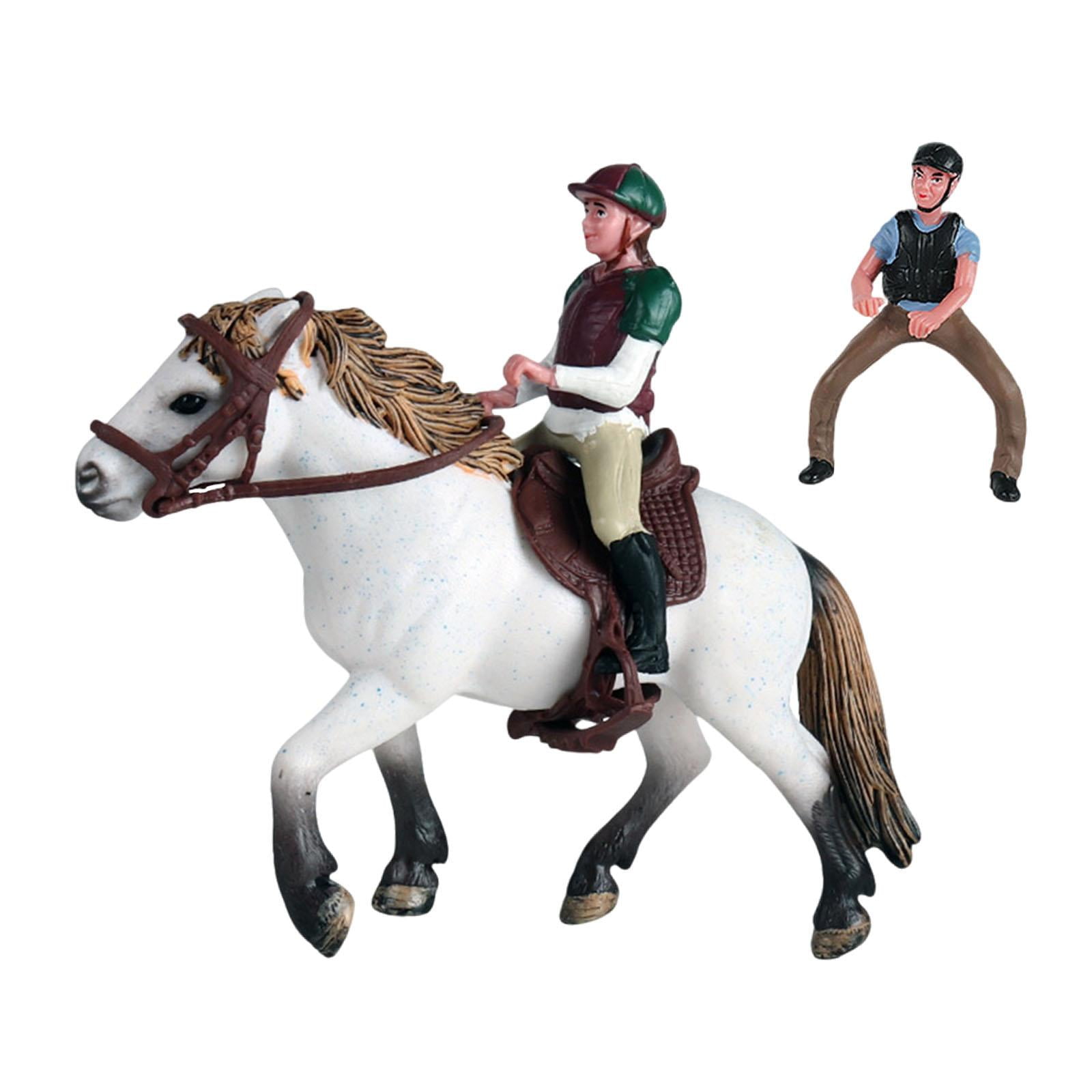 Magideal - Figura De Caballo Modelo Caballo Con Silla De Montar, Estatua De Vida Silvestre Realista Pequeña De Pvc, Juguete Educativo Para Niños Y Niñas Mayores Estilo D