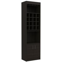 Fmfurniture - Bar Alto 2 Puertas 16 Botelleros Fm-001N - Negro