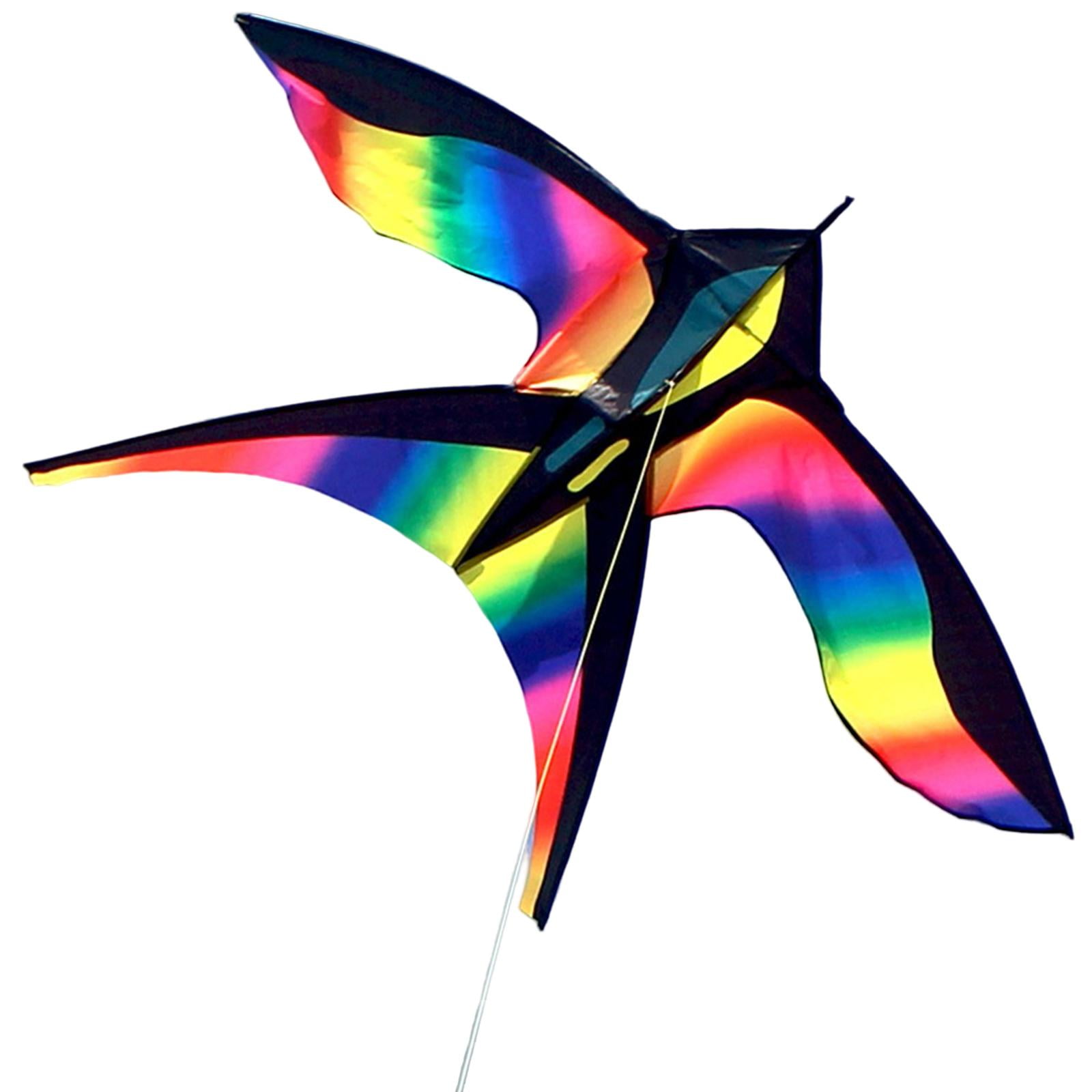 Magideal - Cometa De Golondrina Colorida De Una Sola Línea Enorme Con Cuerda Fácil 175x70cm Para Jugar En La Playa Deportes Al Aire Libre Adolescentes