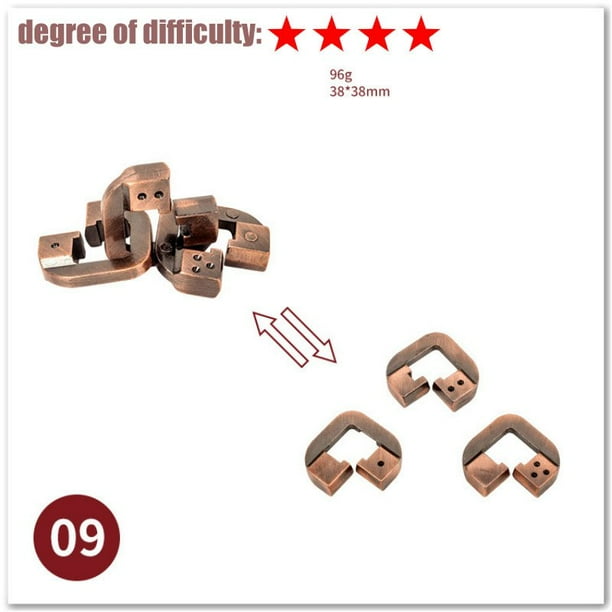 Classic IQ Metal Brain Teaser Magic Baffling Puzzles Game Toys For Children Adults Funny Gifts