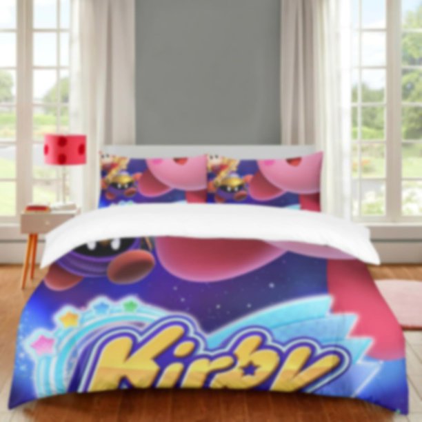 Cute Bed Cover Anime Pink Krb-y Game Bedding Sets 3D Printed Lightweight Room Decor Sets