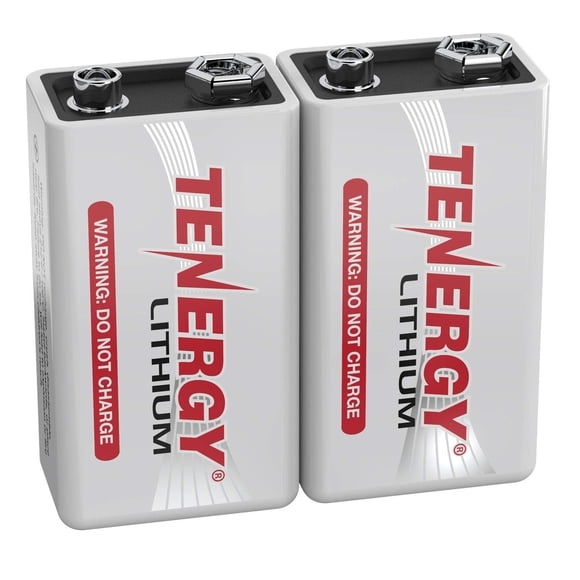 Batería Tenergy de litio de 9 V, 1200 mAh, no recargable, paquete de 2