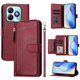 thumbnail image 3 of Funda tipo cartera para ZTE Blade A75 4G con bolsillo con cremallera, tarjetero, soporte, correa para la muñeca y tapa de cuero Rojo, 3 of 5