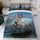 thumbnail image 4 of God of Wars Conjunto de sábanas temático, trío de piezas, cómodo y amigable con la piel, diseño único, regalo de decoración para el hogar para familiares, amigos y fans,135X200cm, 4 of 6