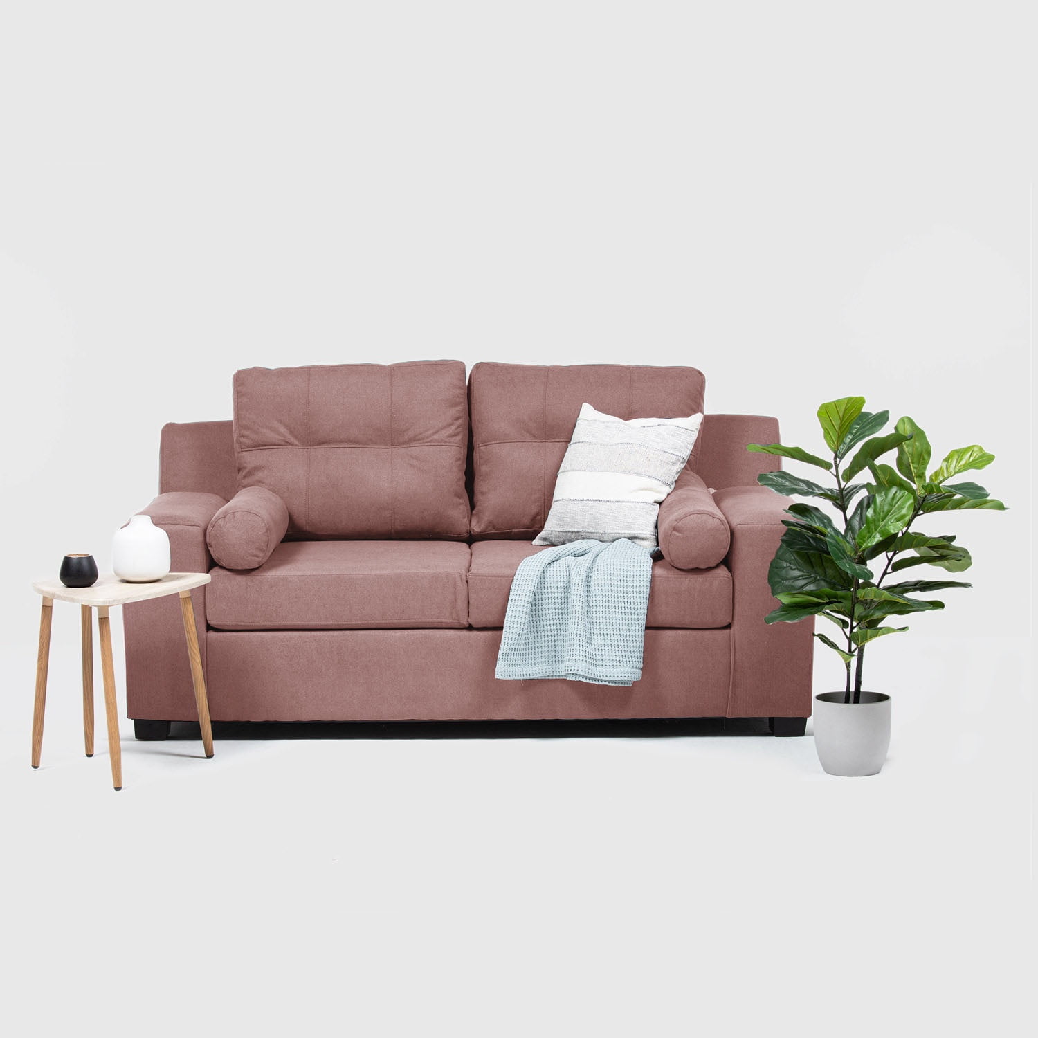 Intermuebles - Sofá 3 Cuerpos Santi Tela Rosa