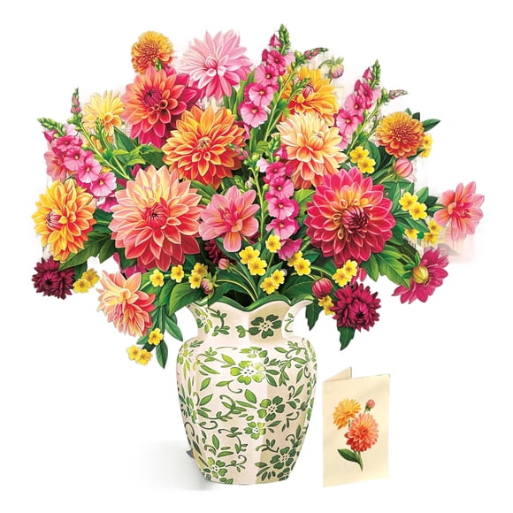 Tarjeta Pop Up Grande Freshcut Paper Dahlia Amanecer 52 cm