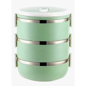 Riqui - Lonchera Térmica Fiambrera 3 Niveles Verde
