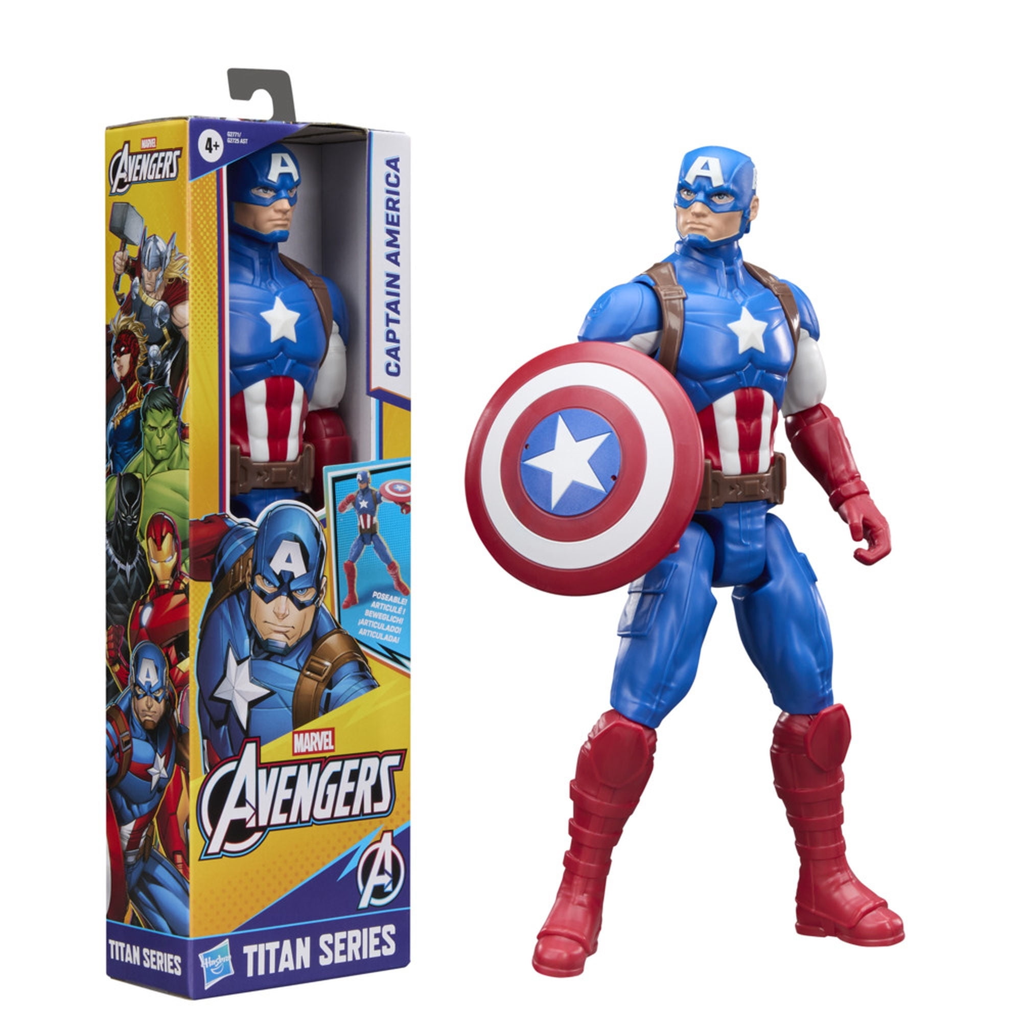 Figura de Acción Titan Sr Capitan Am Evergreen Articulado