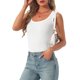 thumbnail image 4 of Camiseta sin mangas de algodón para mujer INSPIRE CHIC con cuello redondo y tirantes anchos XS Blanca, 4 of 6