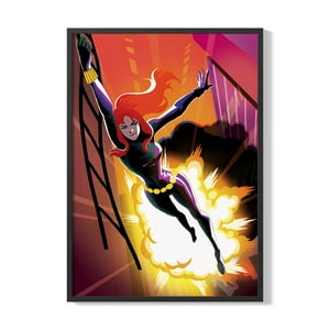 Creango - Cuadro Poster Enmarcado Viuda Negra Comic Marvel Decorativo
