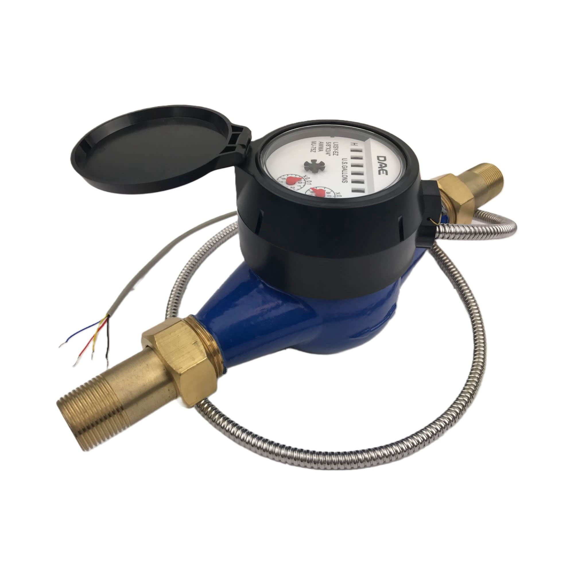 Medidor De Agua Dae Mj-75z 3/4 Codificado Con Acoplamientos Rs485 Ip68 Npt