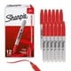 thumbnail image 1 of Juego de rotuladores permanentes Sharpie Fine Tip, 12 unidades, color rojo, 1 of 7