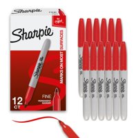 Juego De Rotuladores Permanentes Sharpie Fine Tip, 12 Unidades, Color Rojo