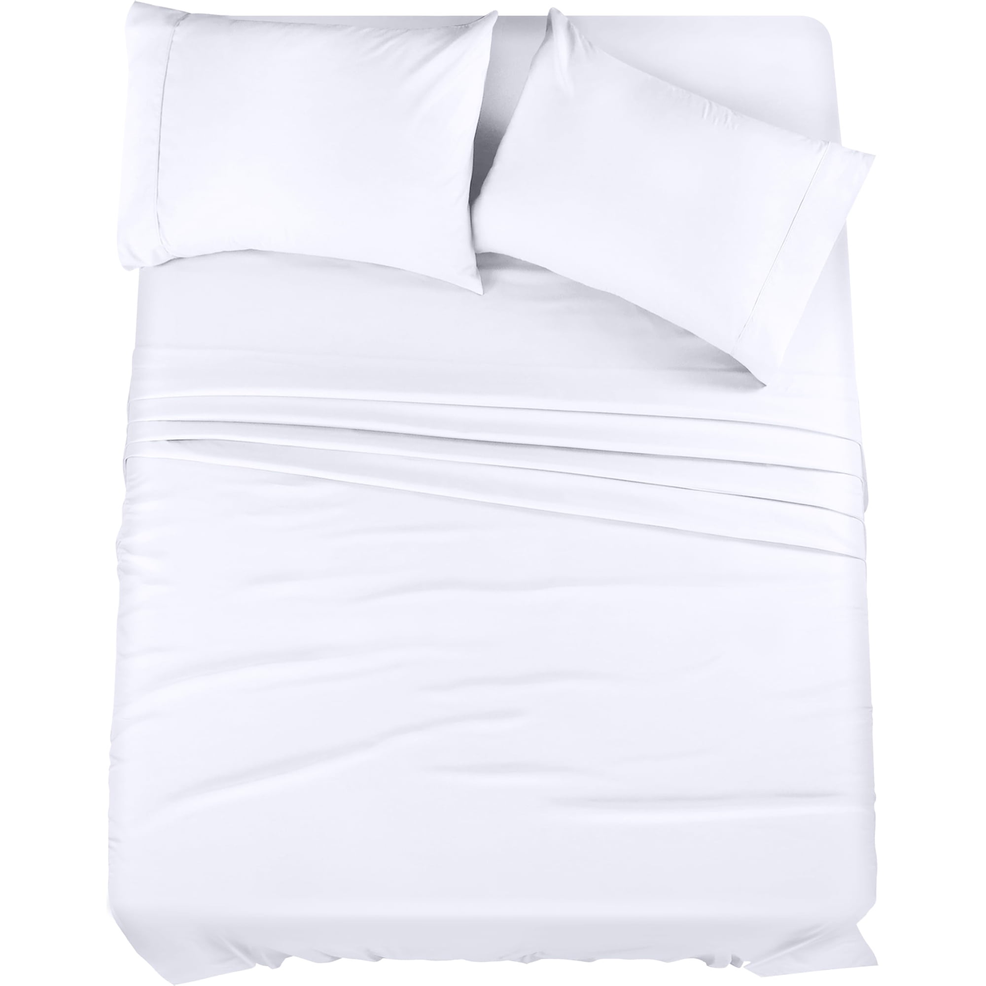 Juego De Sábanas Utopia Bedding Queen De Microfibra Cepillada, Color Blanco