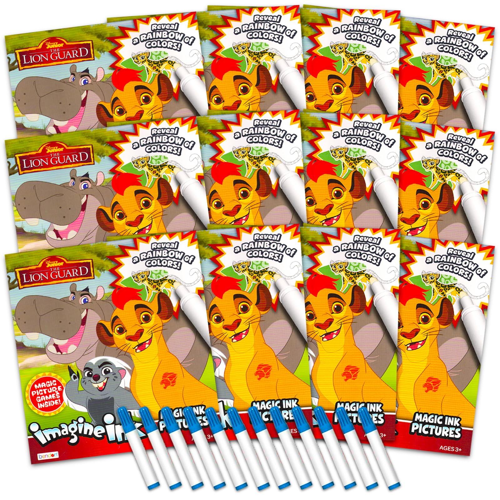 Juego De Libros Para Colorear Disney Lion Guard Imagine Ink, Paquete De 12 Unidades Para Niños
