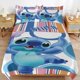 thumbnail image 2 of 3 Pieces Cartoon Stitch Bedding Comforter Set Full with 2 Pillowcases for Kids Teens Girls Women Microfiber Easy Wash Light Breathable Cozy White Base Bed Sheets, 2 of 5
