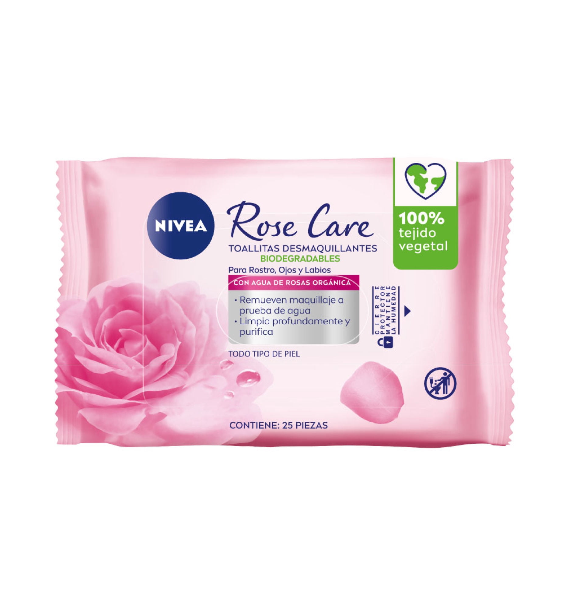 Toallitas Desmaquillantes Micelares Rose Care 25 Un Nivea