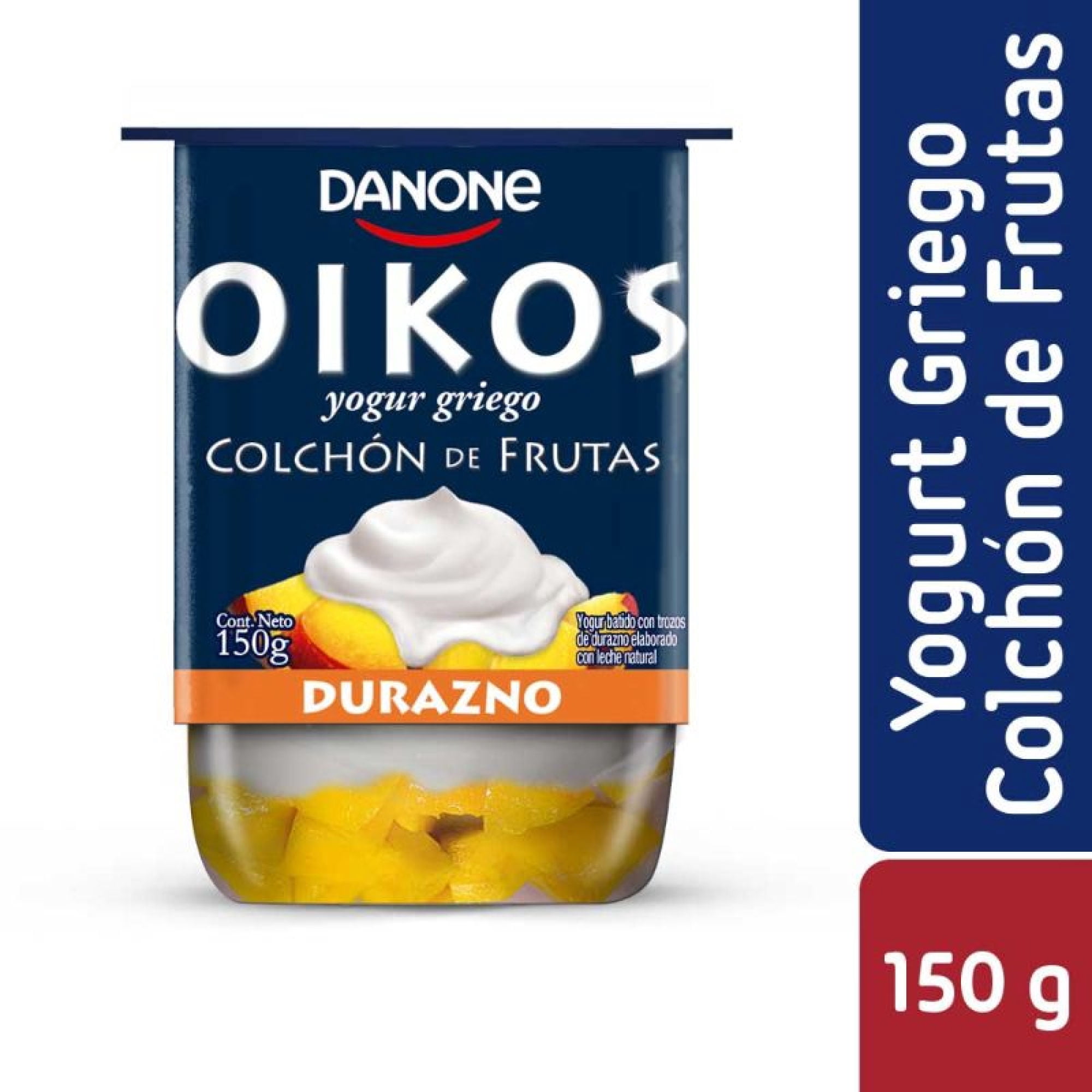 Yoghurt Griego Colchón De Frutas Durazno Pote 150 g Oikos