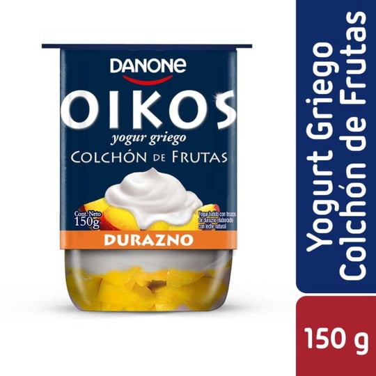 Yoghurt Griego Colchón De Frutas Durazno Pote 150 g Oikos