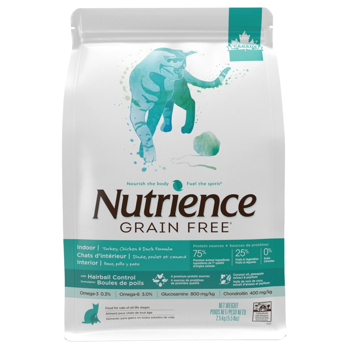 Alimento Nutrience GF Indoor Sin Granos Para Gato, 2.5Kg
