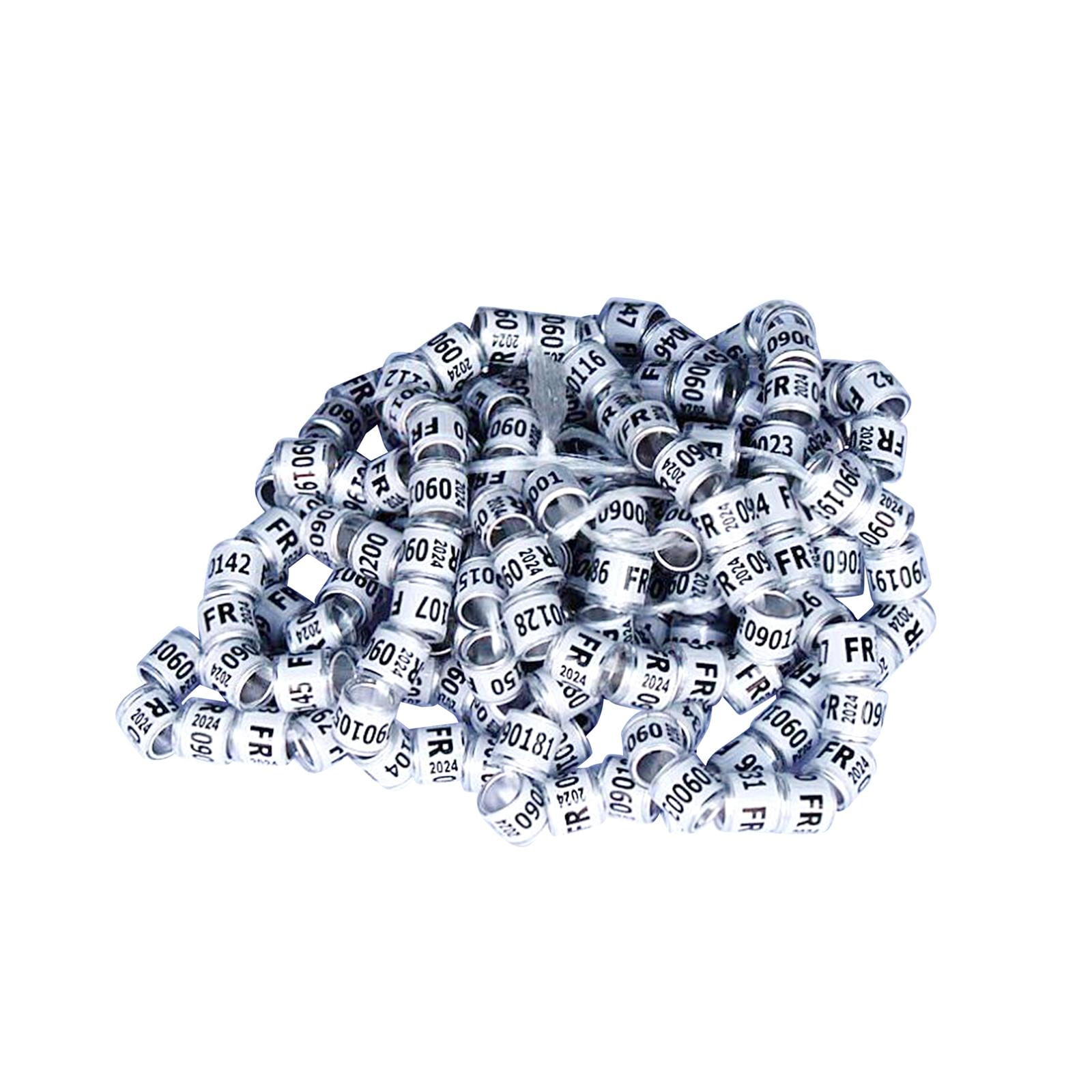 100 Piezas Anillos Para Patas De Paloma 2024 Bandas De Identificación Accesorio Anillo De Entrenamiento Blanco