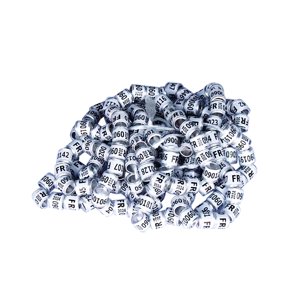 Ioensy - 100 Piezas Anillos Para Patas De Paloma 2024 Bandas De Identificación Accesorio Anillo De Entrenamiento Blanco