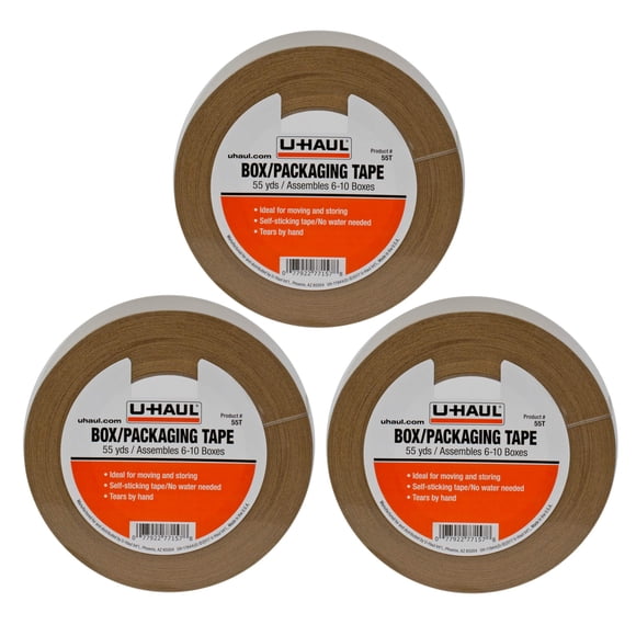 Cinta adhesiva de papel para cajas de mudanza U-Haul, ideal para mudanzas, paquete de 3
