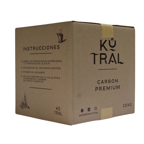 Carbón Kutral 2.5 Kg Encendido Automático Quebracho Blanco