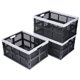 thumbnail image 1 of Set de 3 cajas plegables de 30 L Aebeky en negro y gris, 1 of 8