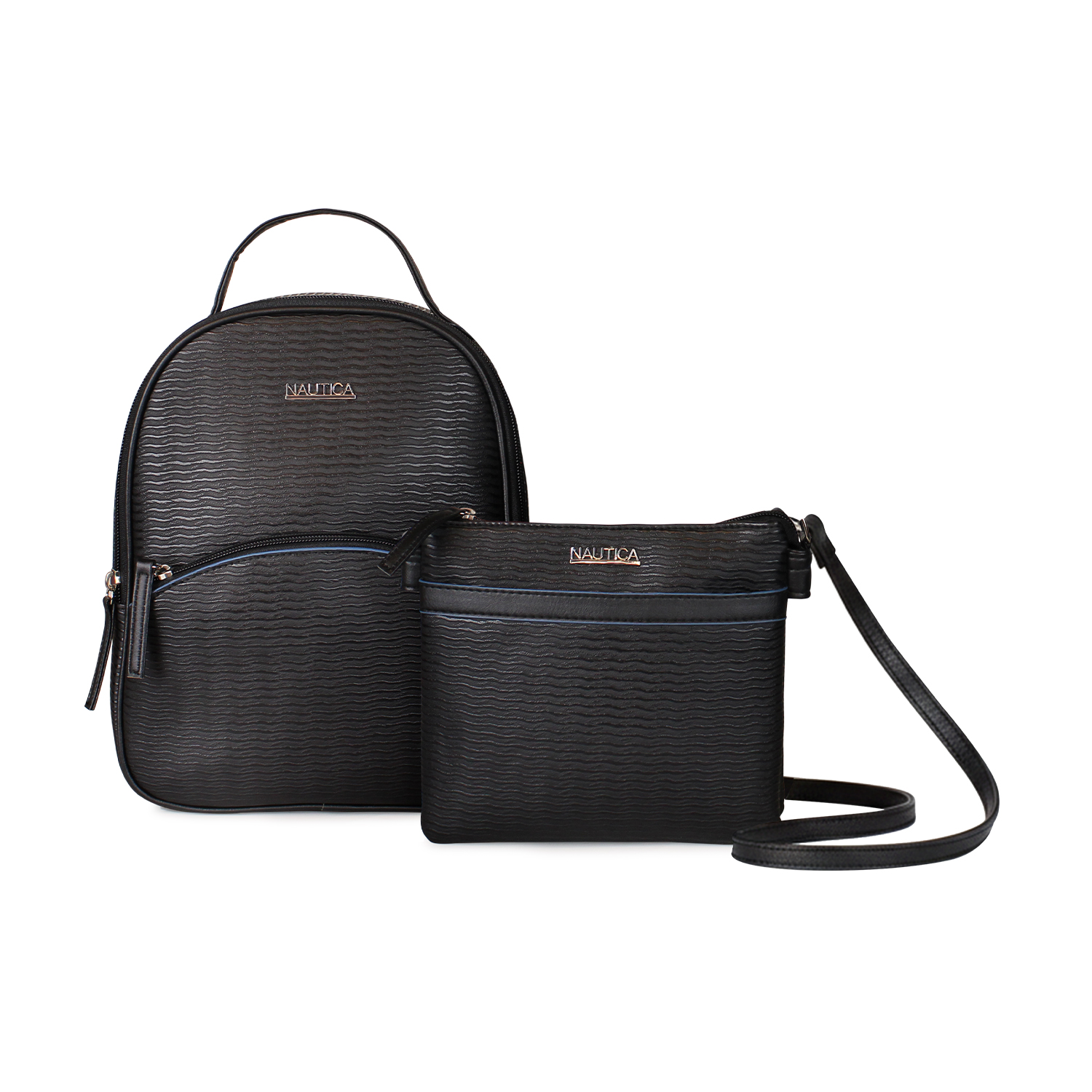 Pack Leeway Nautica Mochila + Cartera Cruzada Negra