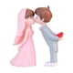 thumbnail image 5 of Adorno Rústico para Tarta de Boda, Figuritas Besándose para Novia Y Novio, Adorno de Muñecas para Pastel de Boda, Decoración para Aniversario, Cumplea gris rosa, 5 of 5