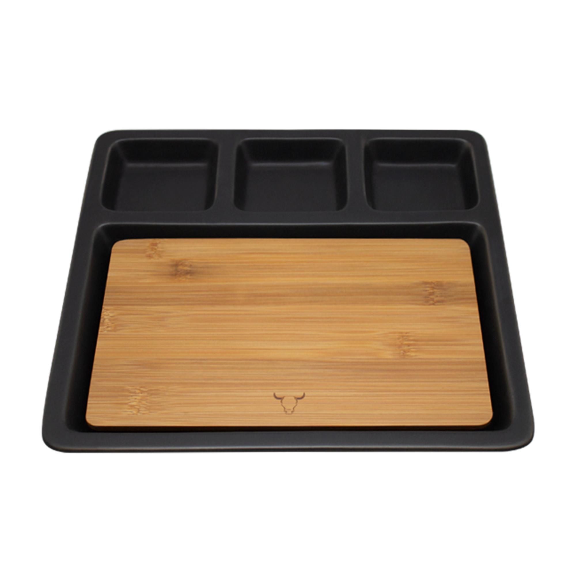 Wayu - Tabla De Bamboo + Bandeja Negro - Café