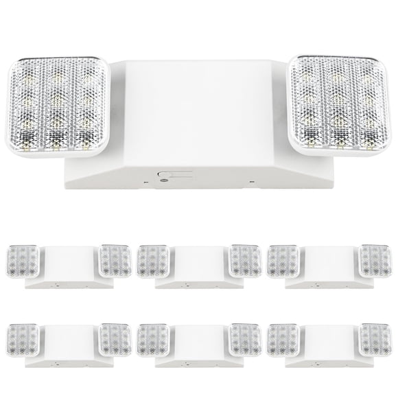 Paquete De 6 Luces Led De Emergencia Sunco Con Batería De Respaldo De 90 Minutos
