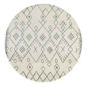 Modalfo - Alfombra Redonda Florida Blanca 160 X 160 Cm
