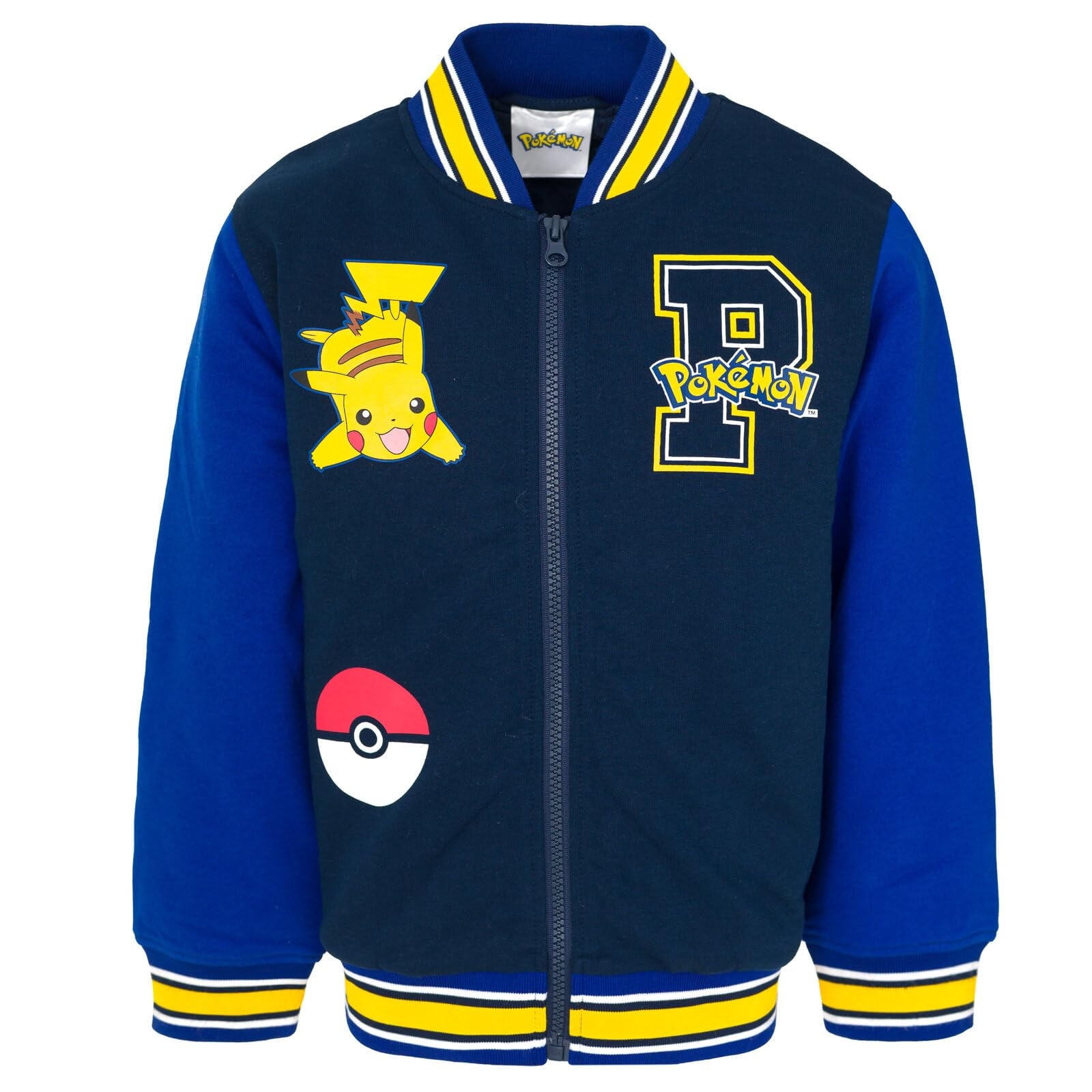 Chaqueta Bomber Pokémon Pikachu Para Niños De 10 A 12 Años, Color Azul Marino
