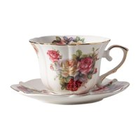 Bothyi - Taza De Cerámica De 200 Ml Con Estampado Floral Para Mujer, Ideal Para El Té De La Tarde O El Trabajo.