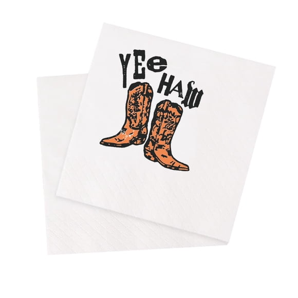 Servilletas de cóctel VOWFOO Yee Haw Cowboy Boots, 100 unidades, 11,4 x 11,4 cm