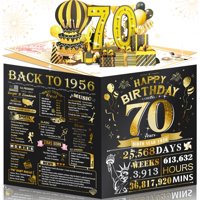 Tarjeta De Cumpleaños Aiunmiol 70Th Pop Up 3D Para Él Y Ella Con Sobre