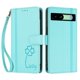 thumbnail image 3 of Funda Cartera Trébol para Google Pixel 8A con Ranuras Tarjetas y Carga Inalámbrica Verde menta, 3 of 6