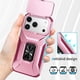 thumbnail image 3 of Funda Armada para iPhone 17 Pro con Tapa Deslizante y Soporte Magnético Giratorio Rosa, 3 of 5