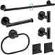 thumbnail image 1 of Juego De Accesorios Para Baño Negro De 7 Piezas De Acero Inoxidable, 1 of 7