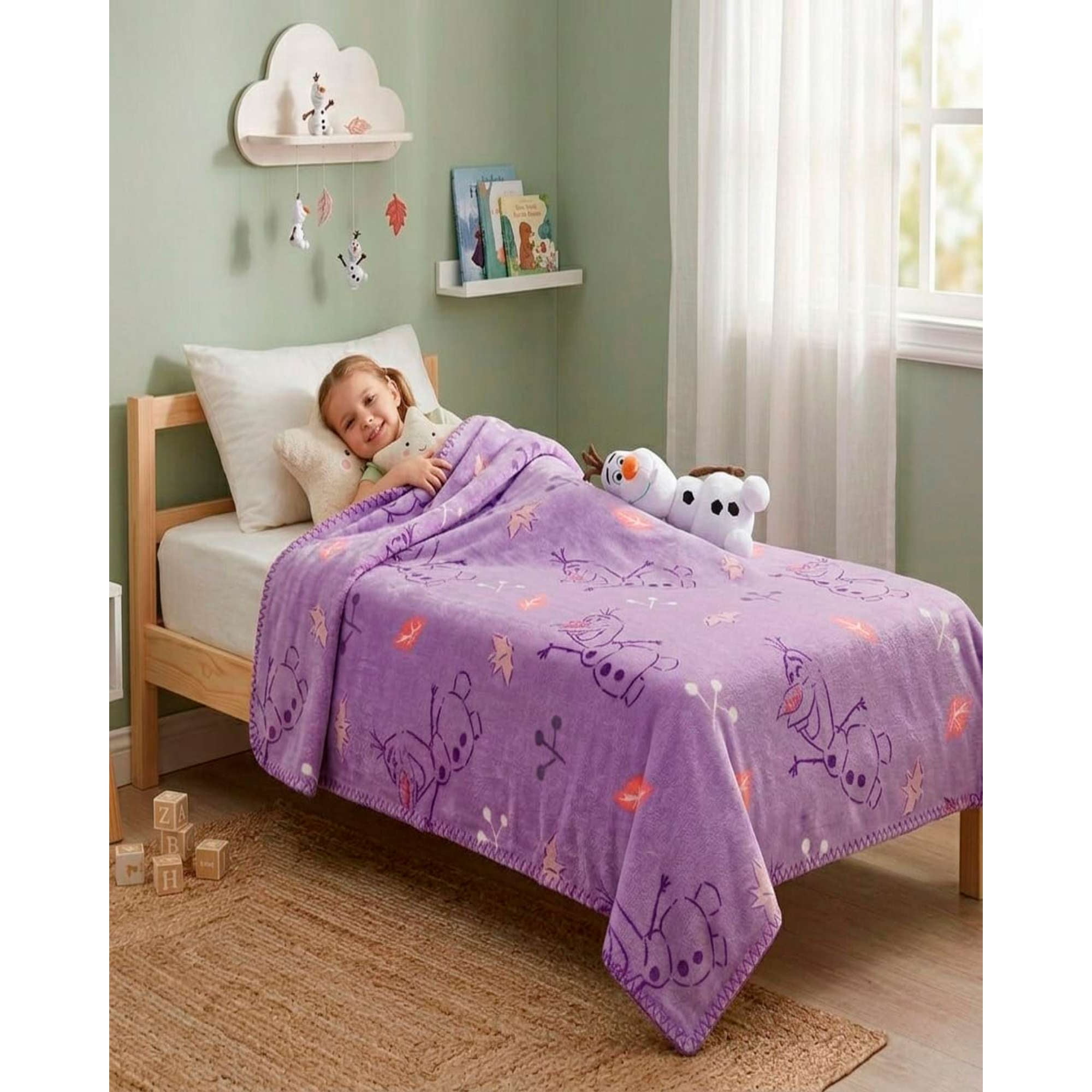 Mylhogar - Manta Infantil Ligera Para Siestas De 127x152cm De Olaf