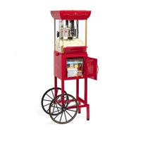 Carrito Profesional Popcorn Maker Nostalgia, 2.5 Oz, 300 Ml, Rojo