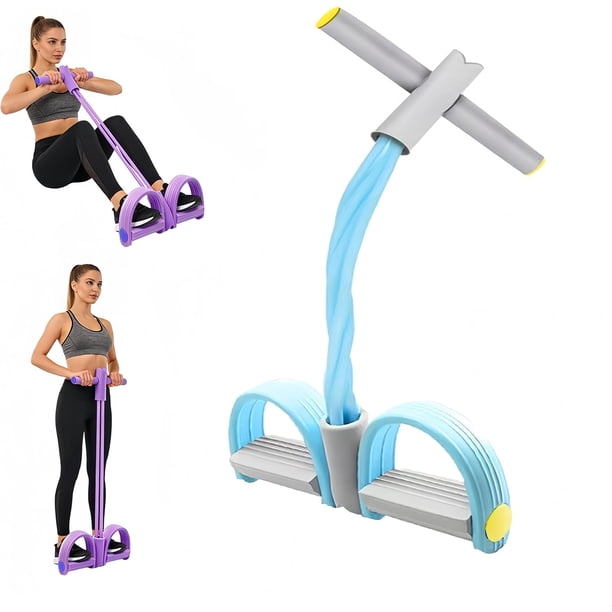 Tirador tobillo pedal 4 tubos banda elástica yoga tensión látex natural fitness equipo