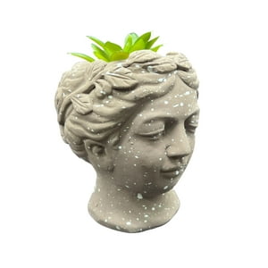 Oem - Macetero De Ceramica Planta Artificial Moderno Rostro Griego
